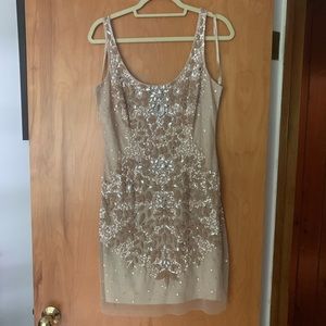 Adrianna Papell Nude embellished dress